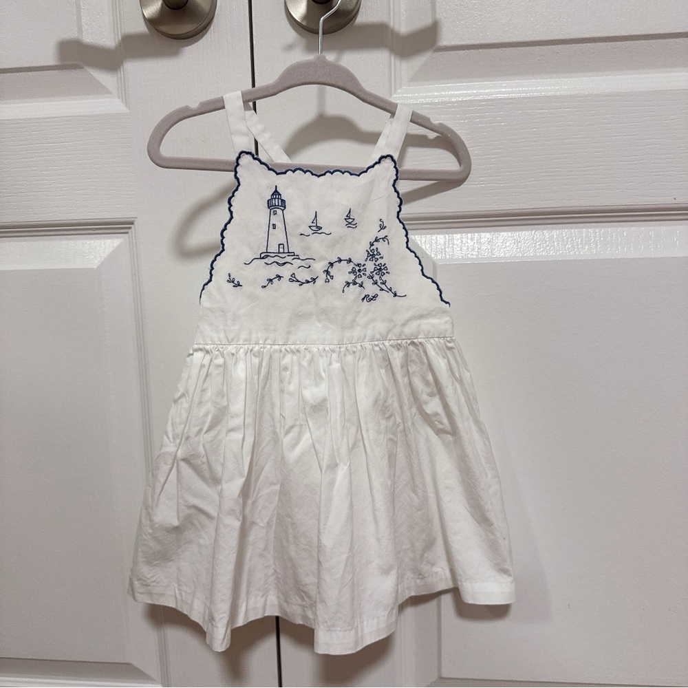 Polo Ralph Lauren 💕 White Dress with Blue Embroidery